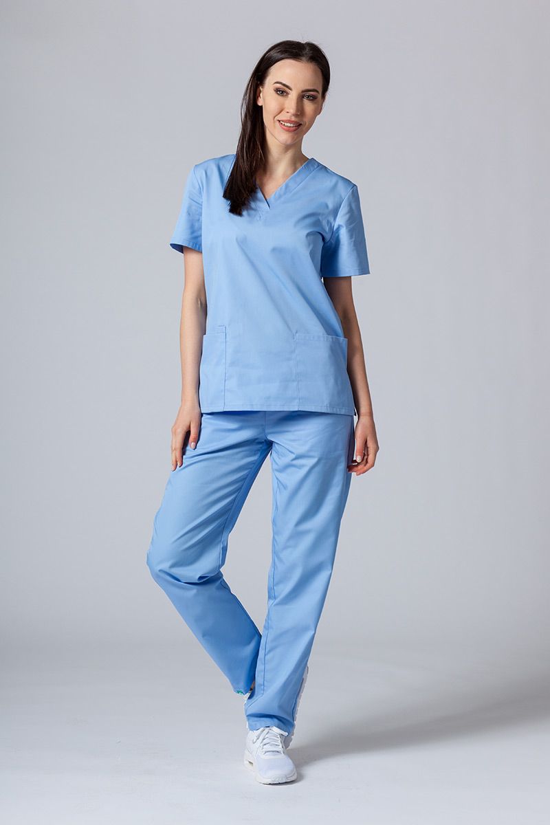 Women's Sunrise Uniforms Basic Light scrub top ceil blue-4