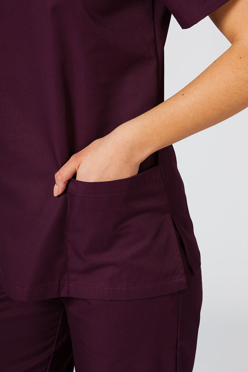 Women’s Sunrise Uniforms Basic Classic scrubs set (Light top, Regular trousers) burgundy-5