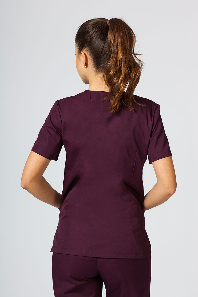 Women’s Sunrise Uniforms Basic Classic scrubs set (Light top, Regular trousers) burgundy-3