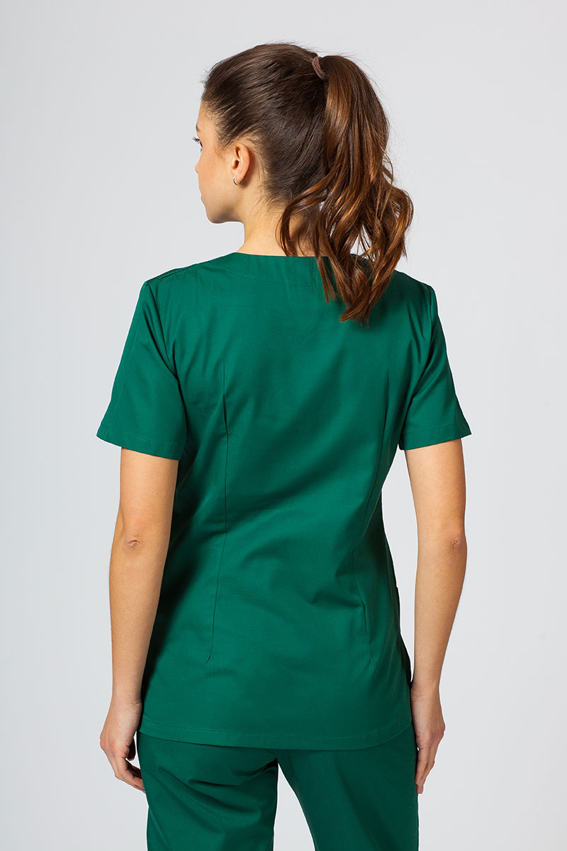 Women’s Sunrise Uniforms Basic Classic scrubs set (Light top, Regular trousers) bottle green-3