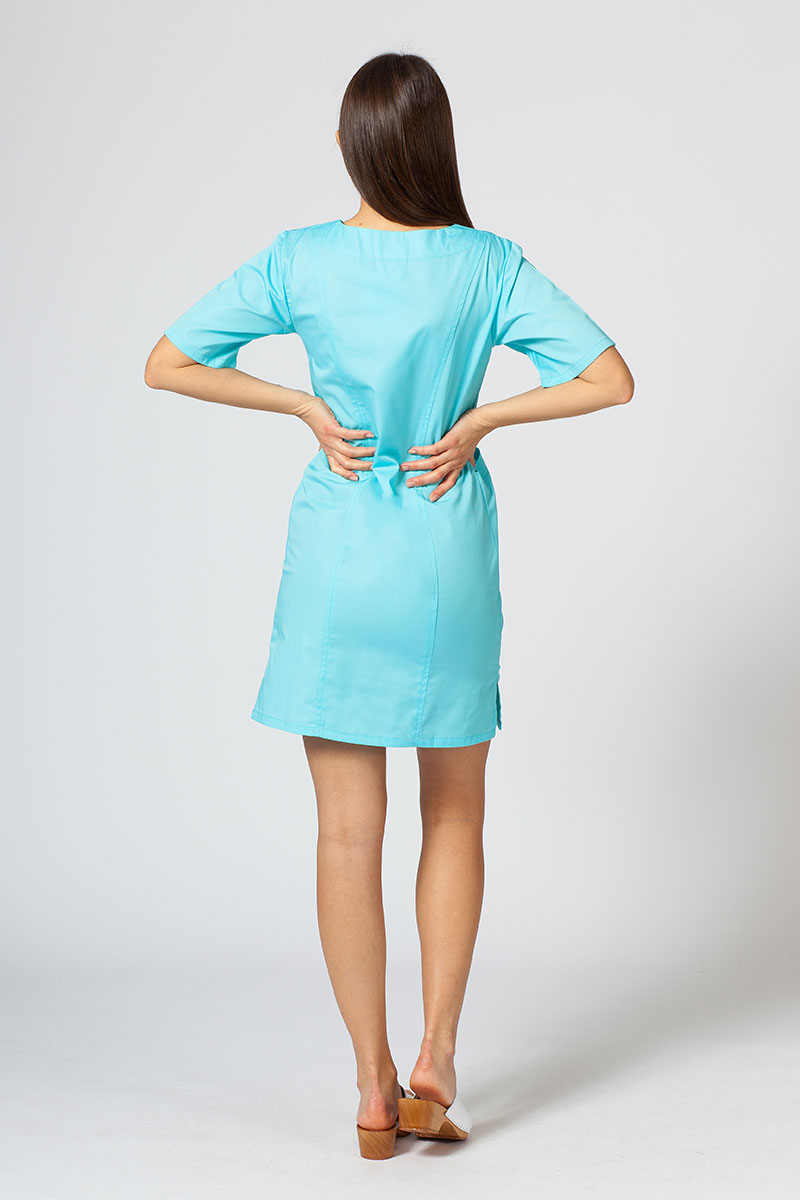 Women’s Sunrise Uniforms classic scrub dress aqua-1