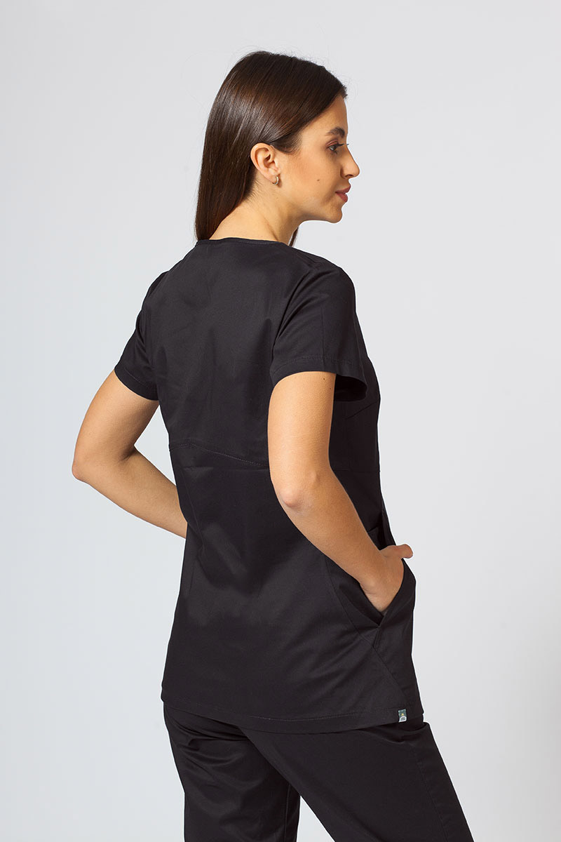 Women’s Sunrise Uniforms scrubs set (Kangaroo top, Loose trousers) black-3