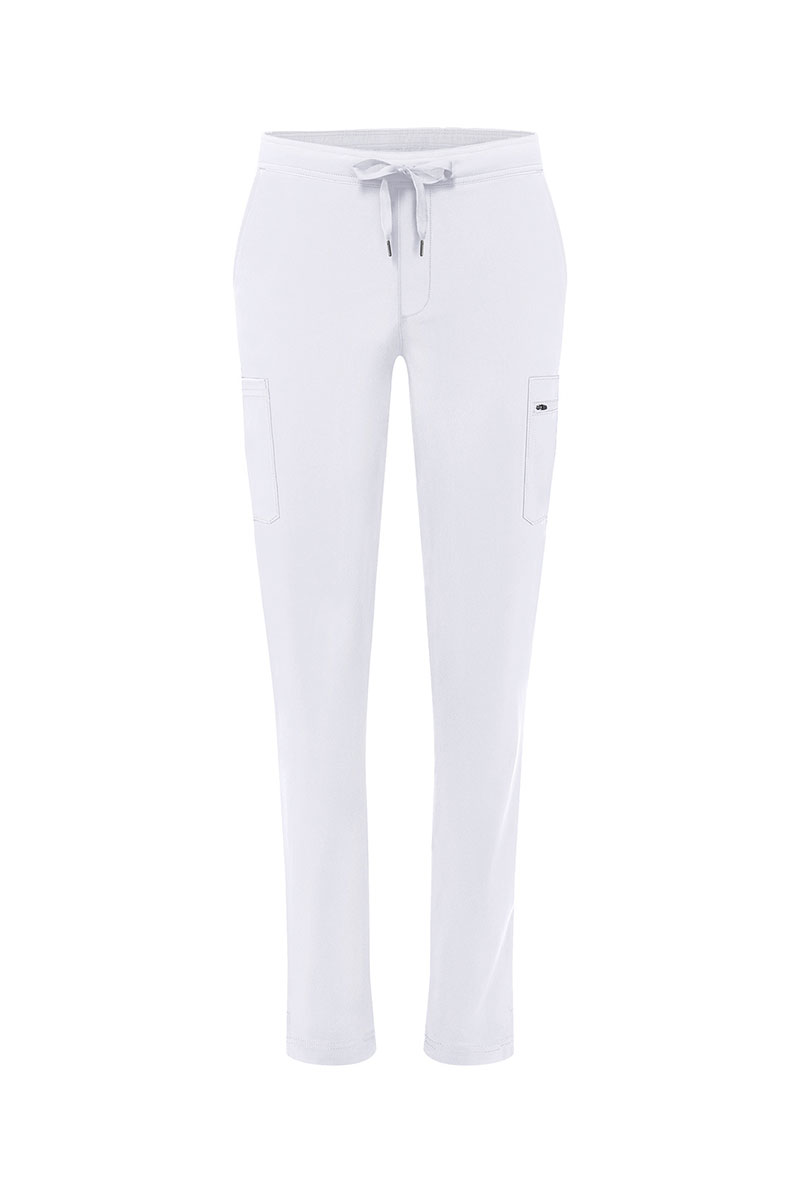 Women’s Adar Uniforms Skinny Leg Cargo scrub trousers white-9