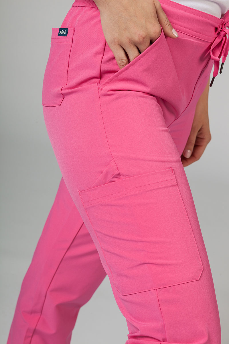 Adar Uniforms scrubs set Cargo (with Notched top – elastic) azalea pink-10