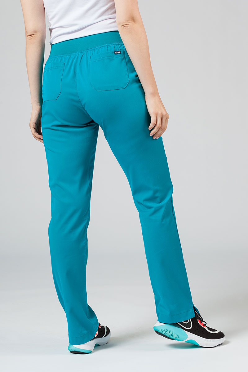 Adar Uniforms Yoga scrubs set (with Modern top – elastic) teal blue-9