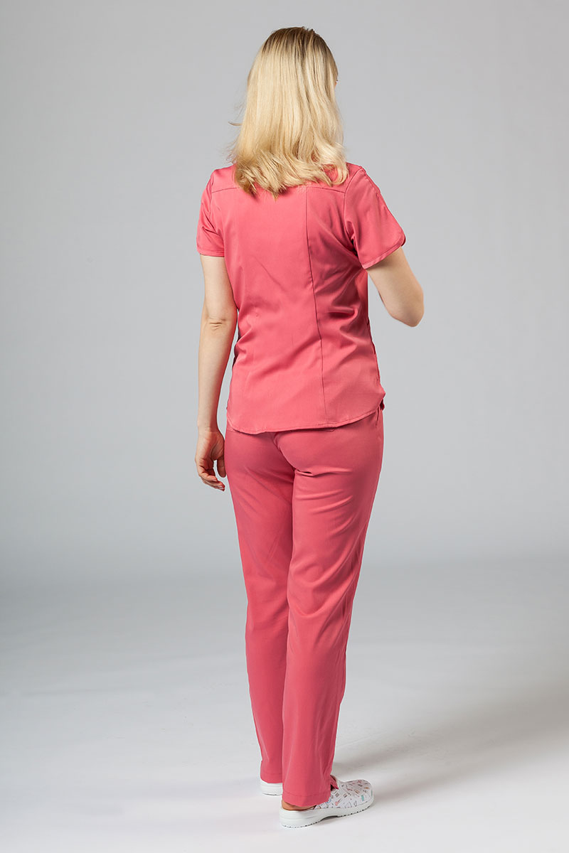 Adar Uniforms Yoga scrubs set (with Modern top – elastic) rapture rose-1