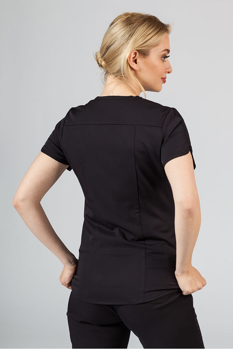 Adar Uniforms Yoga scrubs set (with Modern top – elastic) black-4