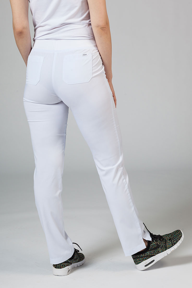 Adar Uniforms Yoga scrubs set (with Modern top – elastic) white-8