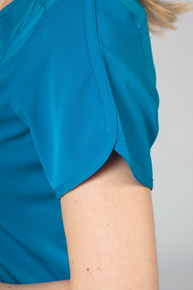 Adar Uniforms Yoga scrubs set (with Modern top – elastic) royal blue-5