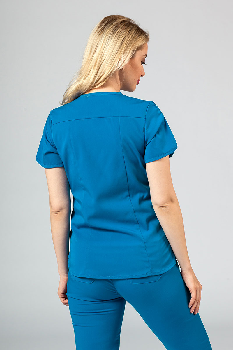 Adar Uniforms Yoga scrubs set (with Modern top – elastic) royal blue-2