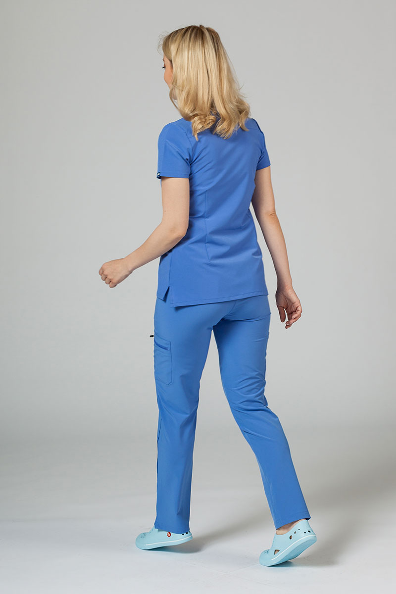 Adar Uniforms scrubs set Cargo (with Notched top – elastic) ceil blue-1
