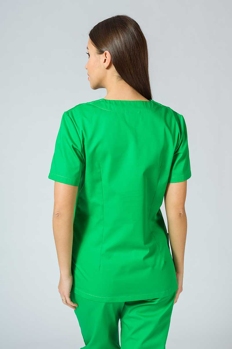 Women’s Sunrise Uniforms Basic Classic scrubs set (Light top, Regular trousers) apple green-3