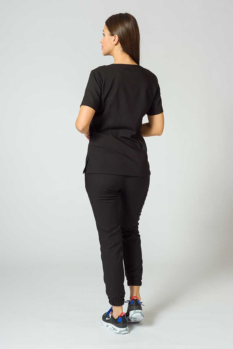 Women's Sunrise Uniforms Premium scrubs set (Joy top, Chill trousers) black-1