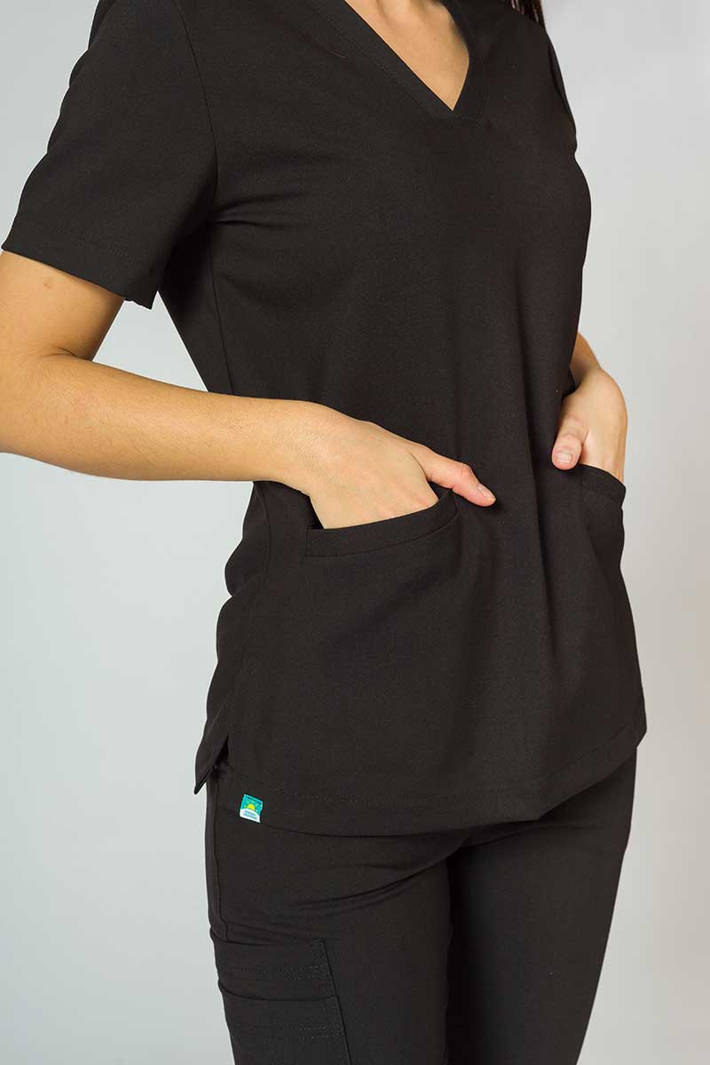 Women's Sunrise Uniforms Premium scrubs set (Joy top, Chill trousers) black-4