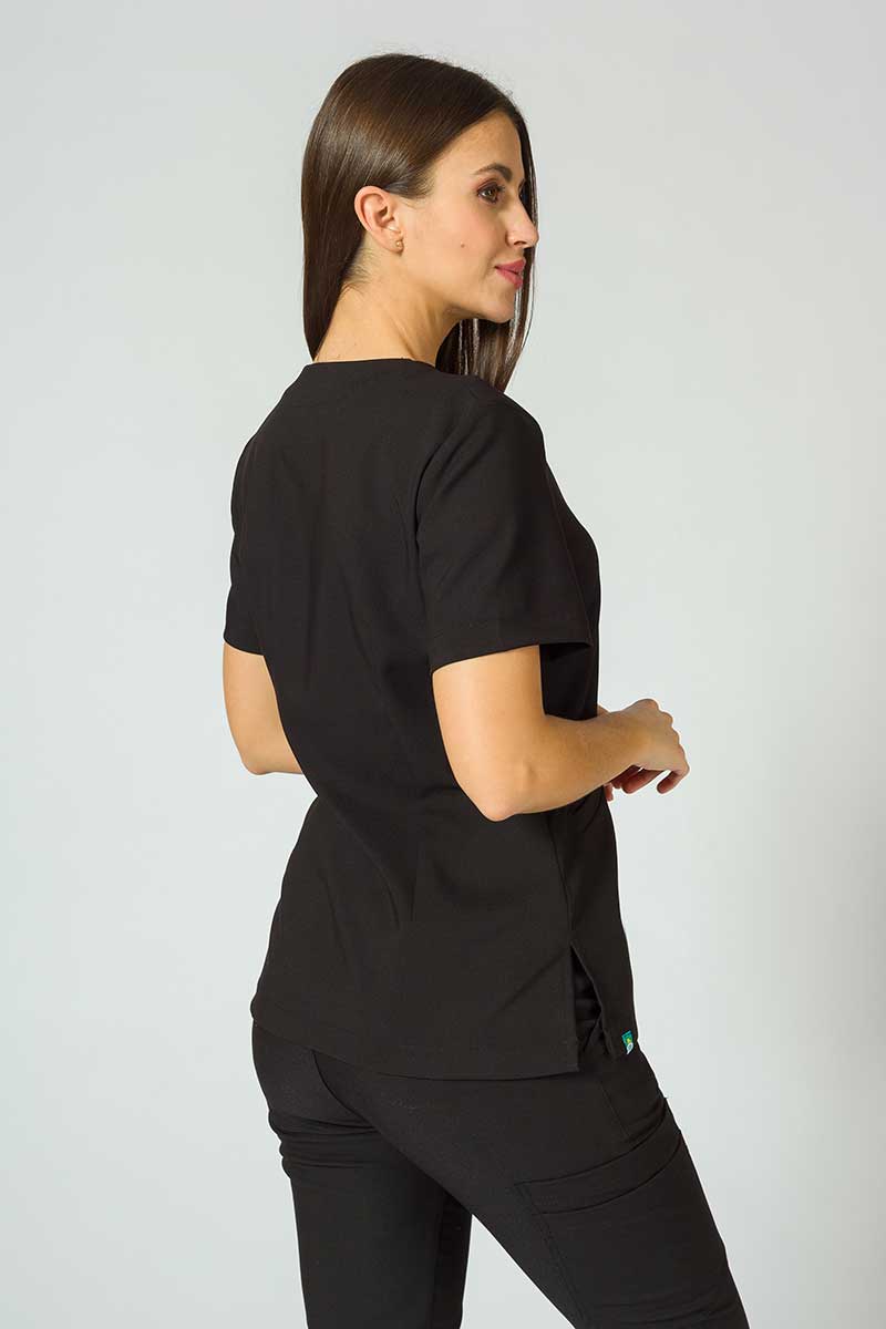 Women's Sunrise Uniforms Premium scrubs set (Joy top, Chill trousers) black-3