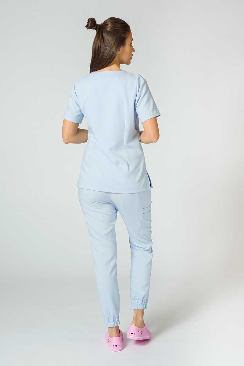 Women's Sunrise Uniforms Premium scrubs set (Joy top, Chill trousers) ceil blue-3