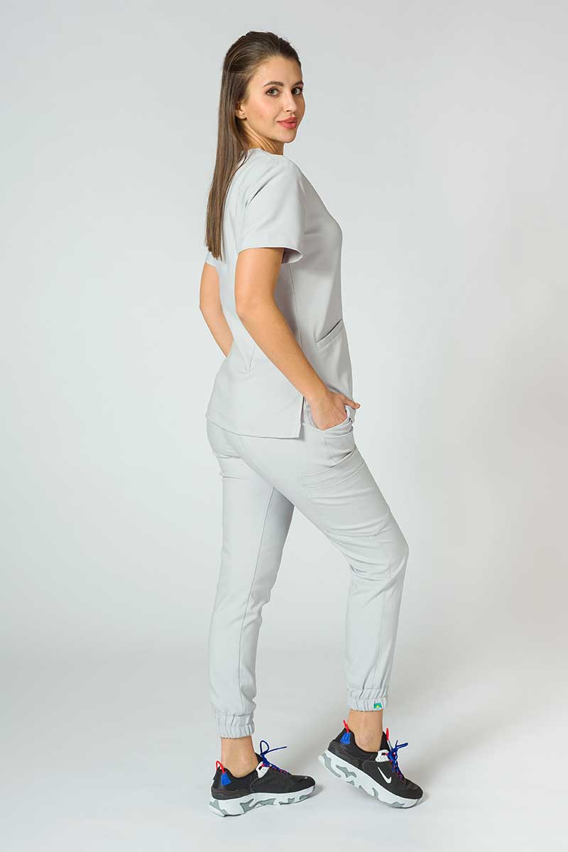 Women's Sunrise Uniforms Premium scrubs set (Joy top, Chill trousers) quiet grey-1