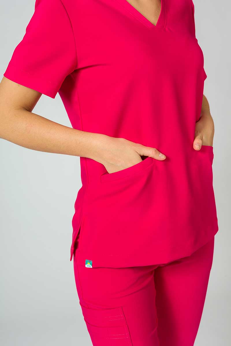 Women's Sunrise Uniforms Premium scrubs set (Joy top, Chill trousers) raspberry-5