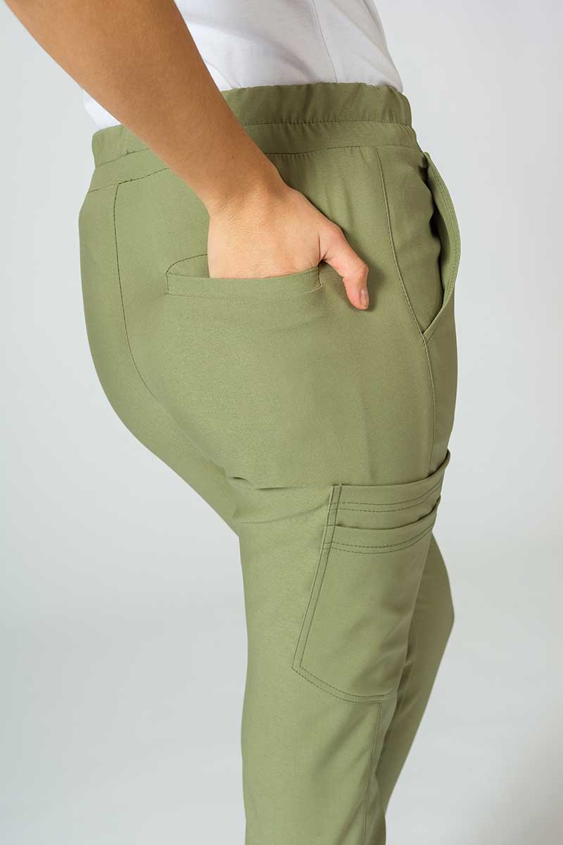 Women's Sunrise Uniforms Premium scrubs set (Joy top, Chill trousers) olive-11