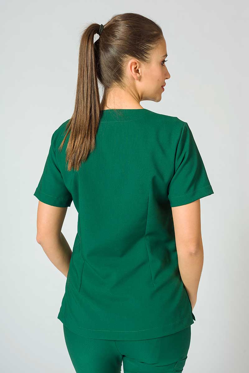 Women's Sunrise Uniforms Premium scrubs set (Joy top, Chill trousers) bottle green-4