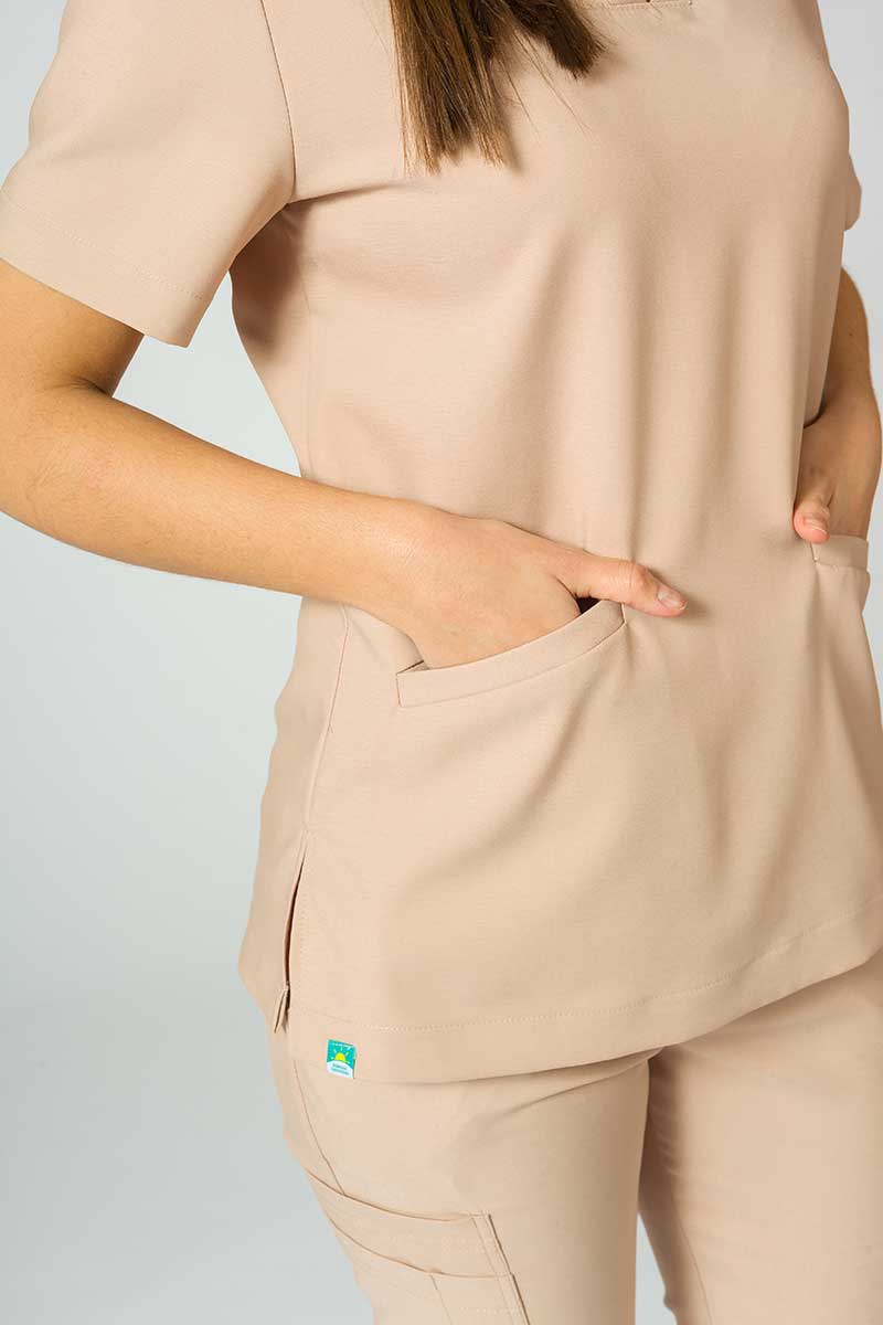Women's Sunrise Uniforms Premium scrubs set (Joy top, Chill trousers) khaki-3
