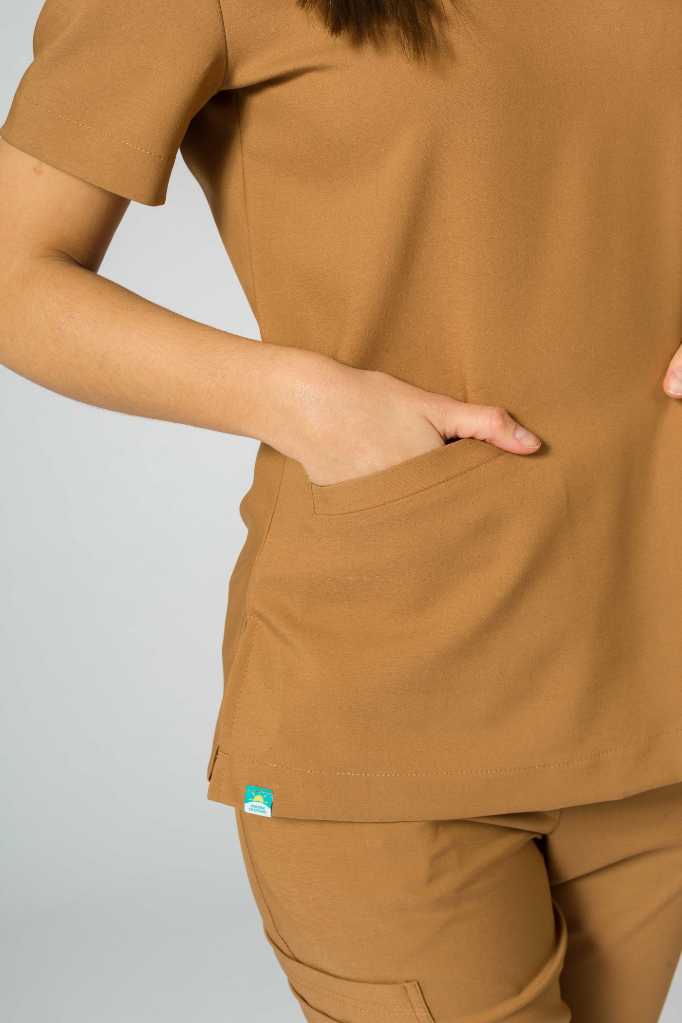Women's Sunrise Uniforms Premium scrubs set (Joy top, Chill trousers) brown-7