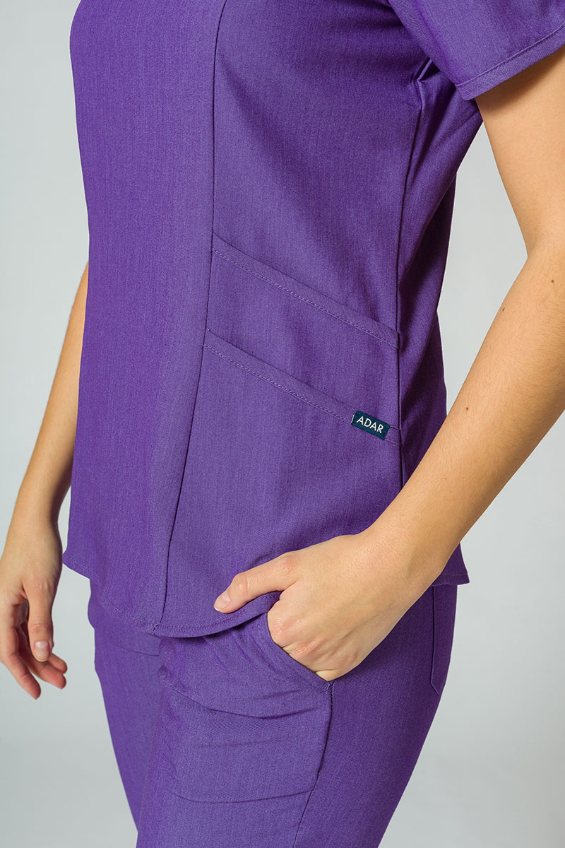 Adar Uniforms Yoga scrubs set (with Modern top – elastic) eggplant-7
