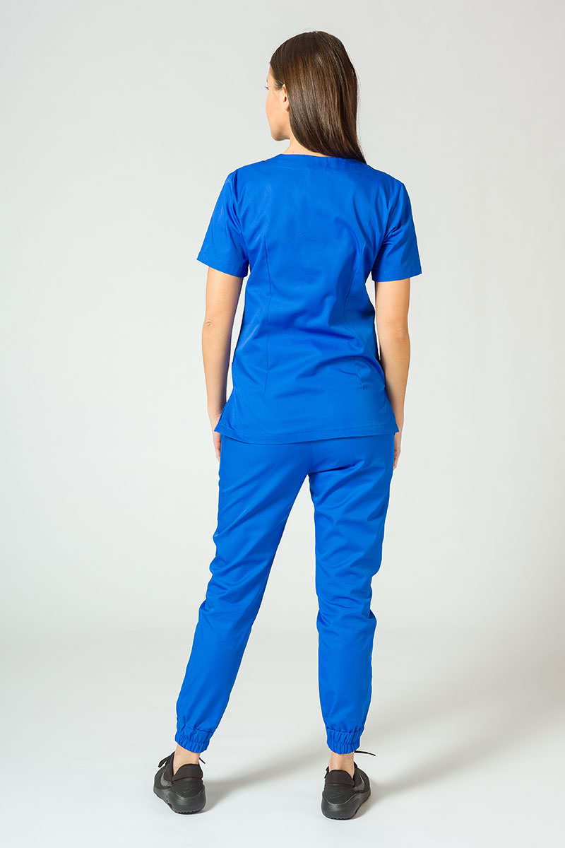 Women's Sunrise Uniforms Basic Jogger scrubs set (Light top, Easy trousers) royal blue-1