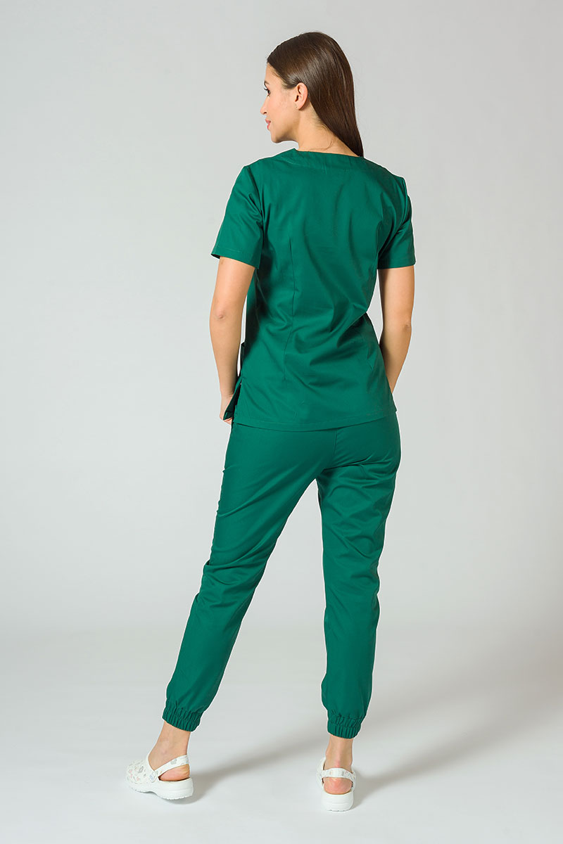 Women's Sunrise Uniforms Basic Jogger scrubs set (Light top, Easy trousers) bootle green-1