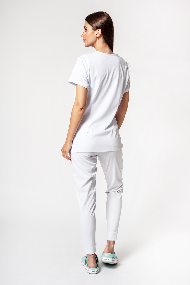 Adar Uniforms scrubs set Ultimate (with Sweetheart top – elastic) white-1