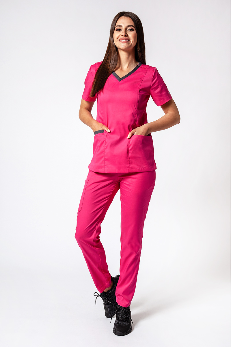 Women's Maevn Matrix Semi-jogger scrub trousers hot pink-6