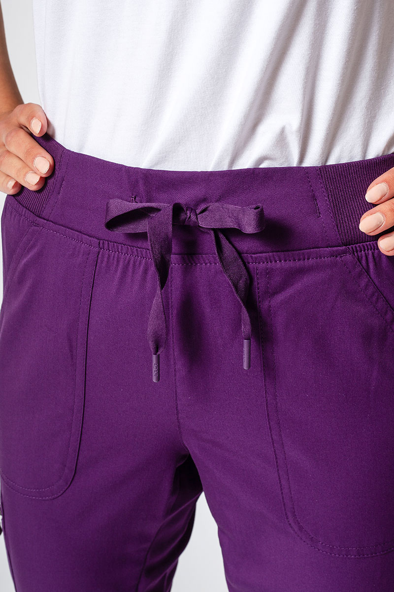 Women’s Adar Uniforms Ultimate Yoga jogger scrub trousers eggplant-2