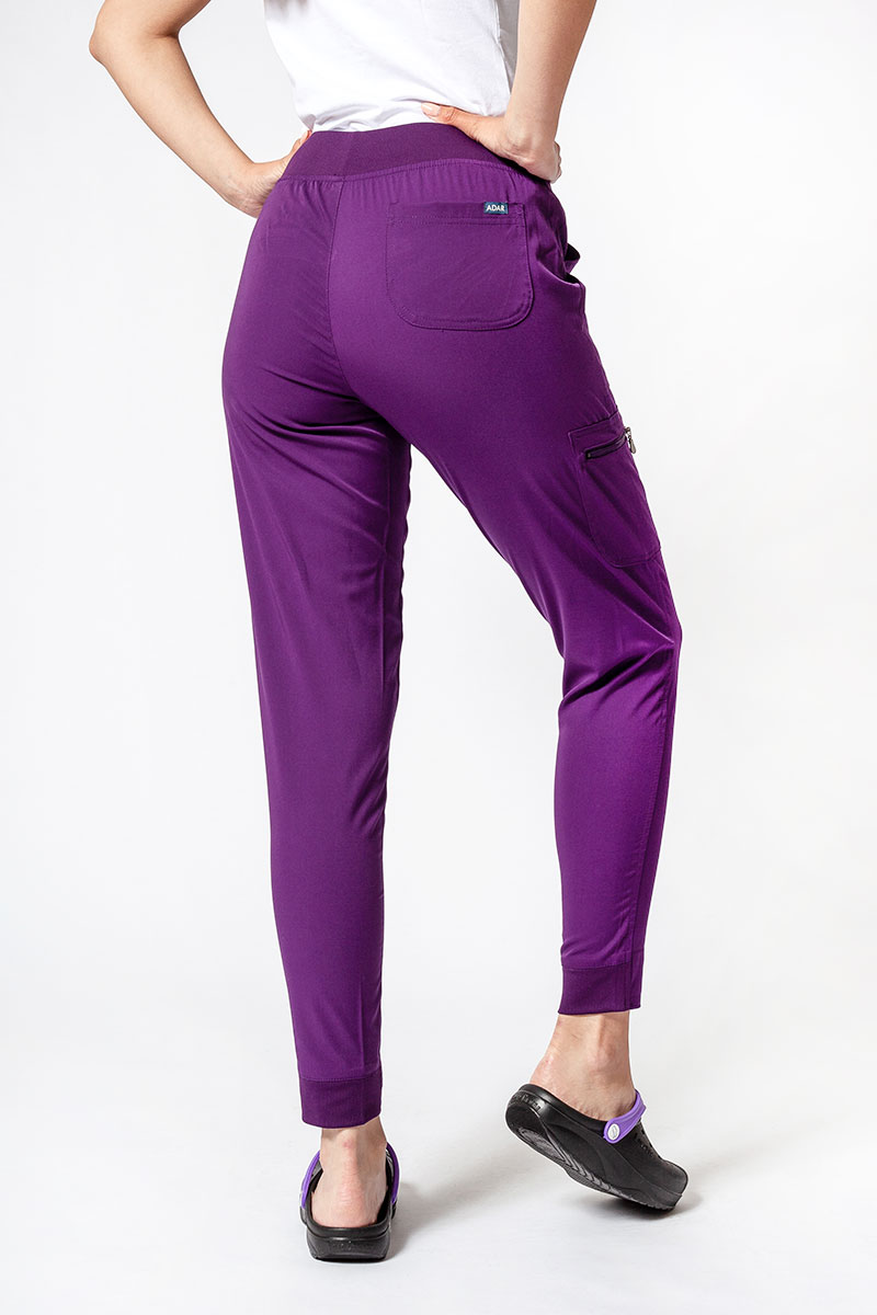 Women’s Adar Uniforms Ultimate Yoga jogger scrub trousers eggplant-1
