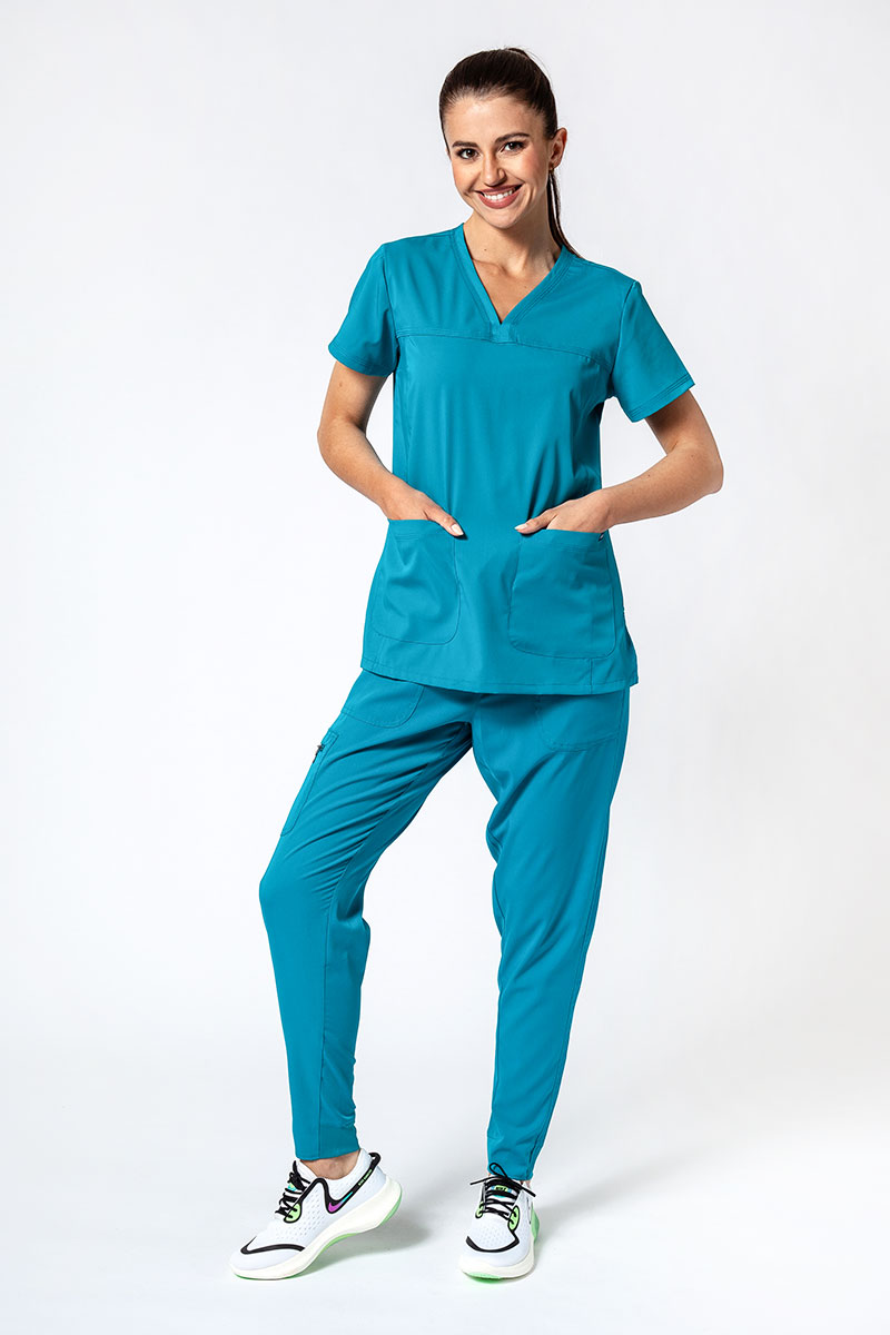 Women’s Adar Uniforms Ultimate Yoga jogger scrub trousers teal blue-6