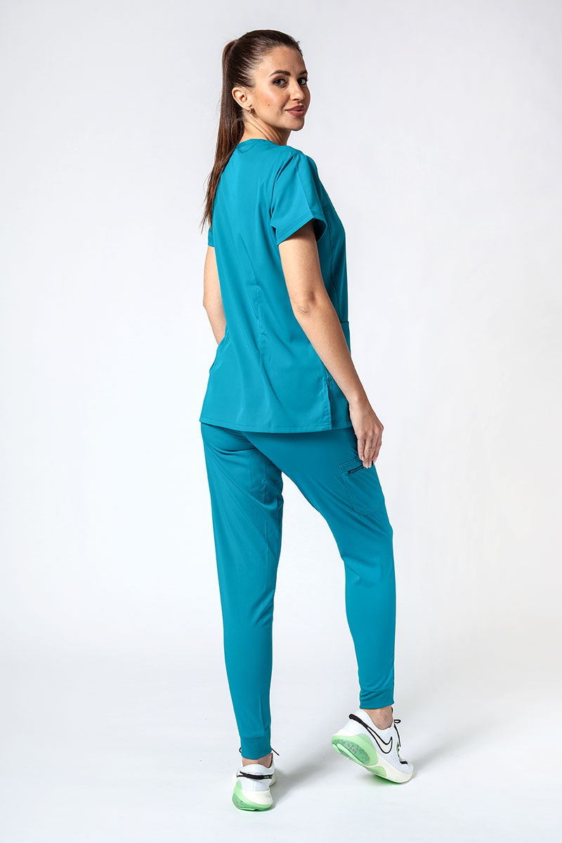 Women’s Adar Uniforms Ultimate Yoga jogger scrub trousers teal blue-8