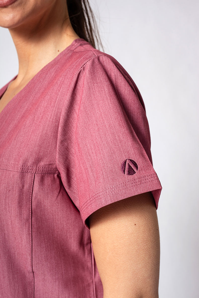 Adar Uniforms scrubs set Ultimate (with Sweetheart top – elastic) heather wine-6