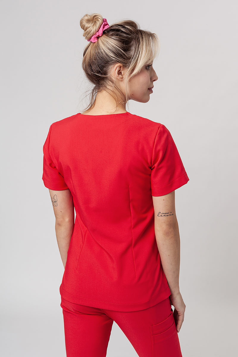 Women's Sunrise Uniforms Premium scrubs set (Joy top, Chill trousers) red-3