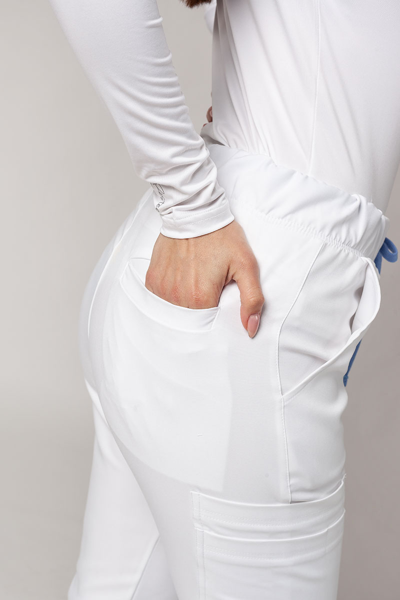 Women's Sunrise Uniforms Premium scrubs set (Joy top, Chill trousers) white-10