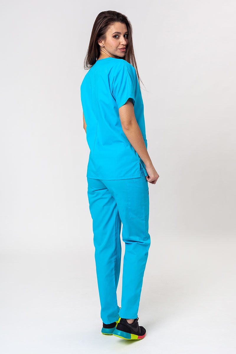 Women's Cherokee Originals scrubs set (V-neck top, N.Rise trousers) turquoise-1