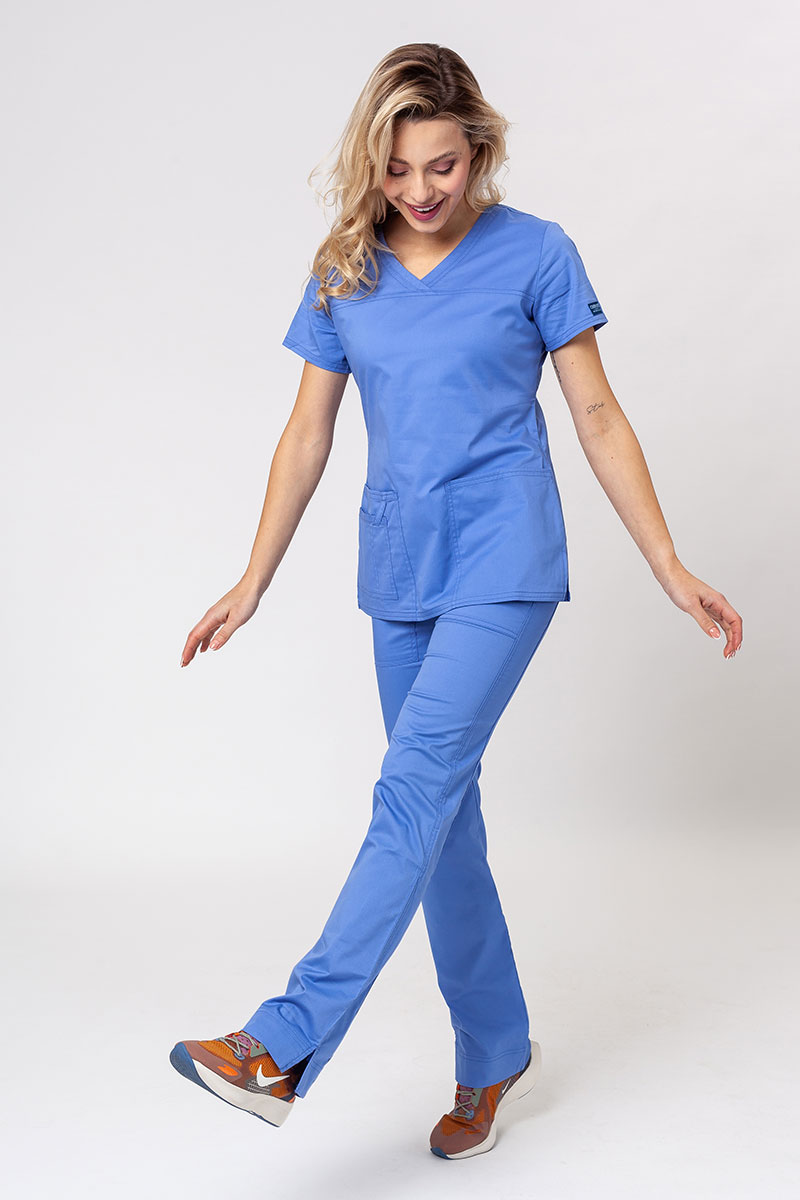 Women's Cherokee Core Stretch scrubs set (Core top, Mid Rise trousers) ceil blue-2
