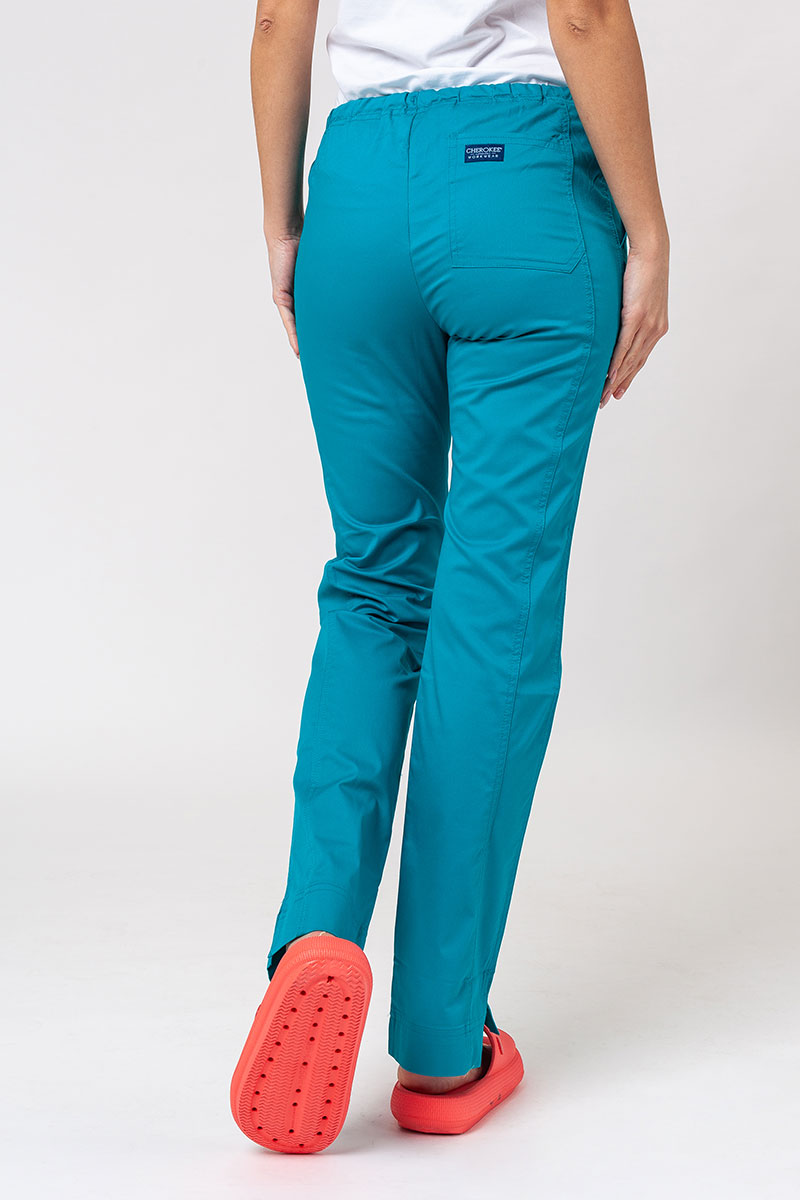 Women's Cherokee Core Stretch scrubs set (Core top, Mid Rise trousers) teal blue-8