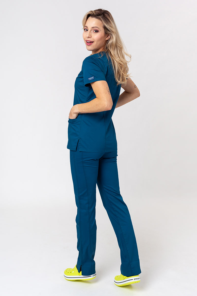 Women's Cherokee Core Stretch scrubs set (Core top, Mid Rise trousers) caribbean blue-1