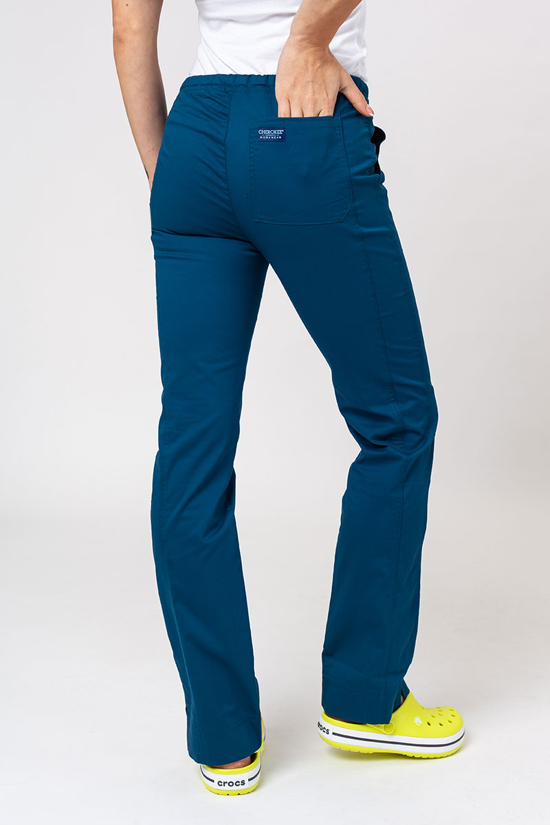 Women's Cherokee Core Stretch scrubs set (Core top, Mid Rise trousers) caribbean blue-9