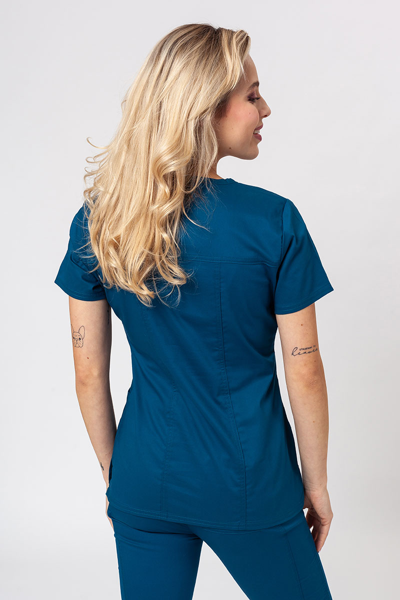 Women's Cherokee Core Stretch scrubs set (Core top, Mid Rise trousers) caribbean blue-3