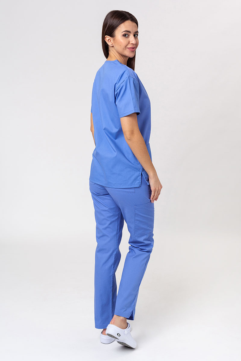 Women's Dickies EDS Signature Modern scrubs set (V-neck top, Pull-on trousers) ceil blue-1
