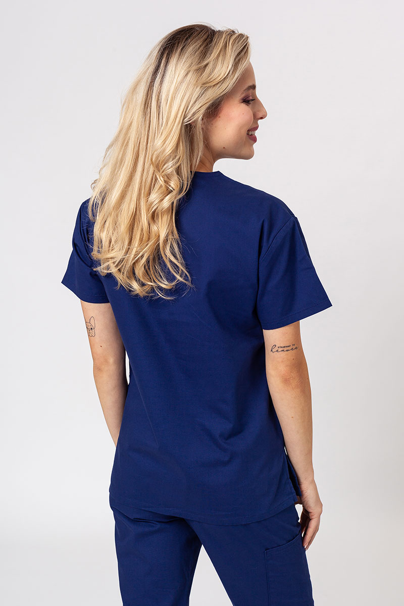 Women's Dickies EDS Signature Modern scrubs set (V-neck top, Pull-on trousers) true navy-3