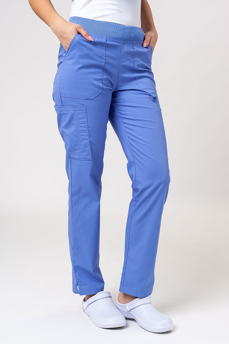 Women's Dickies EDS Signature Wrap scrubs set (Mock top, Pull-on trousers) ceil blue-8