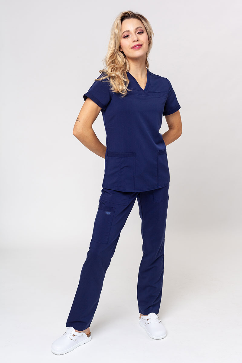 Women's Dickies Balance scrubs set (V-neck top, Mid Rise trousers) true navy-2