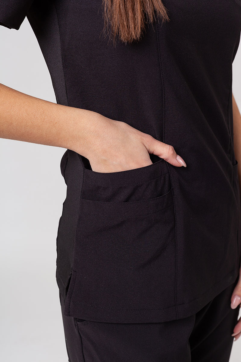 Women's Maevn Momentum scrubs set (Asymetric top, Jogger trousers) black-6