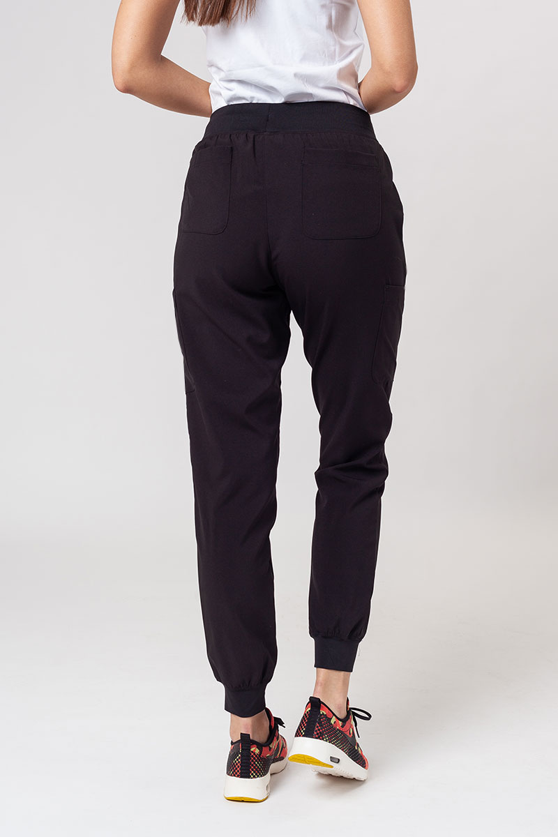 Women's Maevn Momentum scrubs set (Asymetric top, Jogger trousers) black-9